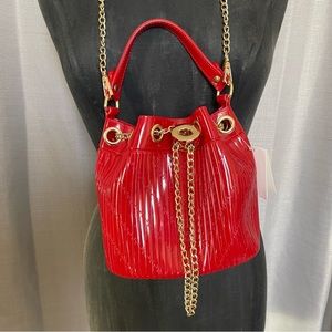 Vegan Red Rubber Bucket Bag